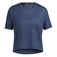(WMNS) adidas SS21 Yoga Exercise Short Sleeve Navy Blue T-Shirt GP6792