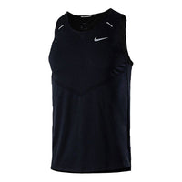 Nike Dri-FIT Rise 365 Reflective Logo Printing Running Sports Vest Black CZ9180-010