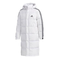 adidas 3st Long Parka Stay Warm Solid Color mid-length hooded down Jacket White EH3991