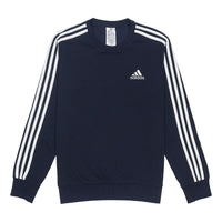adidas Casual Sports Round Neck Stripe Pullover Dark Blue GK9079