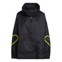 (WMNS) adidas by Stella McCartney Half-Zip Mid-Length Windbreaker 'Black Yellow' HG6886