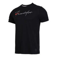 Nike Back Large logo Printing Freestyle Sports Short Sleeve Black CK1186-010