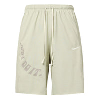 Men's Nike Logo Embroidered Alphabet Printing Elastic Waistband Straight Casual Shorts Light Stone Gray DX6136-118