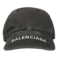 Balenciaga Washed Denim Logo Baseball Cap 'Black/White' 617160-4A2B4-1077
