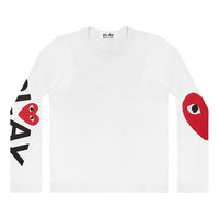 COMME des GARCONS PLAY Kawakubo Rei Large Love logo Round Neck Long Sleeves White AZ-T258-051