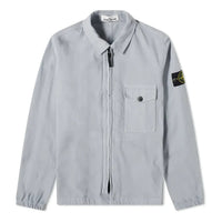 STONE ISLAND Garment Dyed Zip Shirt Overshirt 'Light Grey' 751510704-V0061