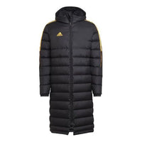 Men's adidas Small Logo Mid-Length Hooded Down Jacket Black H38731