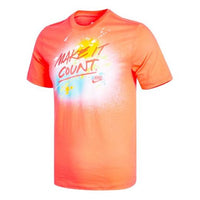 Nike Sportswear Splash Ink Alphabet Printing Sports Short Sleeve Orange DJ5361-840