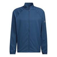 Men's adidas Cr Nvlty Vstl J Solid Color Logo Zipper Stand Collar Jacket Navy Blue H56796