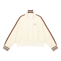 (WMNS) New Balance Half Zip Sweatshirt 'Cream White Red' AWT23561-MCU