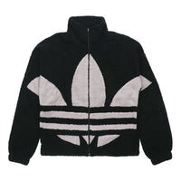 adidas originals Contrasting Colors Large logo Pattern lamb's wool Jacket Black GC8695