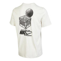 Men's Nike Logo Pattern Printing Round Neck Short Sleeve White T-Shirt DR7638-030