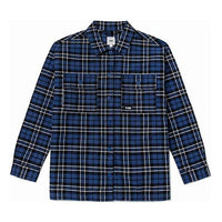 (WMNS) Vans Contrasting Colors Plaid Logo Printing Long Sleeves Blue Shirt VN0A7TNT2T9