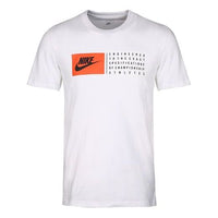 Nike Sportswear Alphabet Printing Athleisure Casual Sports Short Sleeve White 943781-100