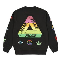 Palace SS22 Mixed Media Bitmap Crew Sweater 'Black' P22CS206