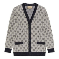 (WMNS) Gucci GG cotton jacquard cardigan 'Ivory Blue' 692727-XKB54-9071