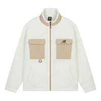 New Balance logo Sportswear Cotton Coat 'White Beige' AMJ23358-CIC