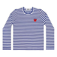COMME des GARCONS PLAY Striped Heart Long-Sleeve T-Shirt 'Navy White' AZ-T163-051-2