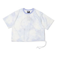 (WMNS) Nike Sportswear Icon Clash Tie Dye Printing Mesh Breathable Round Neck Short Sleeve Light Purple T-Shirt CZ9325-569