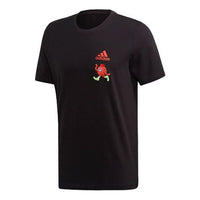 adidas Embroidery Casual Sports Round Neck Short Sleeve Black FP8459