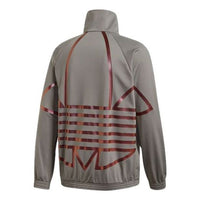 adidas originals Logo Printing Sports Stand Collar Jacket Gray FS7332