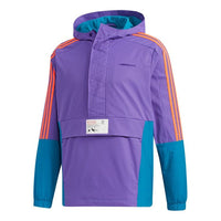 adidas neo M Ss Cs Wb Zipper Cardigan Windproof Colorblock Sports Hooded Jacket Purple GM2280