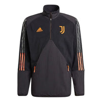 adidas Juventus Soccer/Football Sports Contrast Color Stitching Round Neck Pullover Black GK8603
