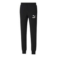 PUMA Pinstripe Casual Fleece Lined Long Pants Black 530178-01