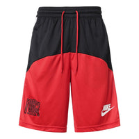 Men's Nike Colorblock Logo Straight Shorts Black Red DQ5827-011