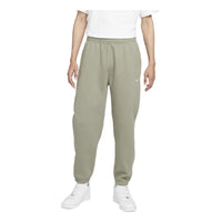 Men's Nike Solo Swoosh Elastic Waistband Solid Color Bundle Feet Fleece Sports Pants/Trousers/Joggers Autumn Green DA0330-320