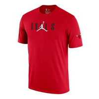 Men's Jordan Chicago Bulls Logo Alphabet Printing Pattern Sports Short Sleeve Red T-Shirt DA6507-657