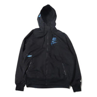 Nike Sportswear Sport Logo Printing Woven Breathable Hooded Jacket 'Black Blue' DM6868-010