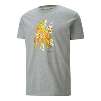 PUMA x BRITTO Crossover Funny Printing Sports Round Neck Short Sleeve Couple Style Gray 532234-04