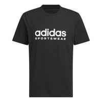adidas Big Linear Logo T-shirt Asia Sizing 'Black White' JI9069
