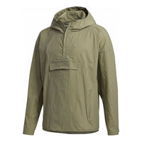 adidas M Tec Anorak Woven Sports Windproof Breathable Jacket Green FM5412