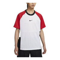 Men's Nike Contrast Color Stitching Round Neck Pullover Short Sleeve Colorblock T-Shirt CU4122-100