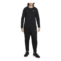 Nike Dri-FIT Track Club Men's Fleece Long-Sleeve Crew-Neck Running Sweatshirt 'Black' FB5510-010