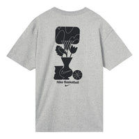 Men's Nike Loose Pattern Printing Round Neck Casual Loose Short Sleeve Dark Grey T-Shirt DQ1906-063