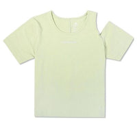 (WMNS) Converse Twisted Knits Slim Asymmetrical T-Shirt 'Green' 10023192-A03