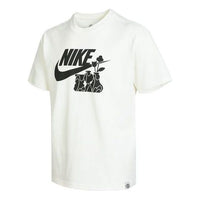 Men's Nike Logo Flowers Printing Casual Sports Short Sleeve White T-Shirt DQ1009-133