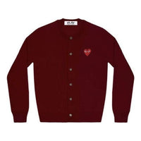 (WMNS) COMME des GARCONS PLAY Knit Cardigan Red Emblem 'Burgundy' AZ-N007-051-4