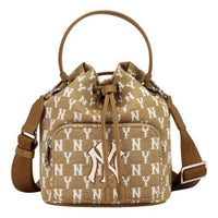 MLB Retro Full Print Series NY New York Yankees Drawstring Shoulder Messenger Bag Khaki 32BG34111-50B