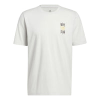 Men's adidas Don 3 King Tee Back Basketball Tactical Board Printing Sports Breathable Short Sleeve Light Grey T-Shirt HI1491