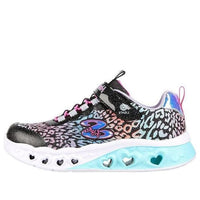 (GS) Skechers Flutter Heart Lights 'Loves Wild' 302314L-BKMT