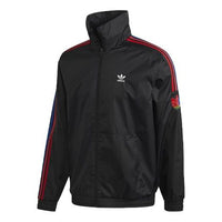 adidas originals Contrasting Colors Logo Printing Side Stripe Sports Jacket Black GE0841
