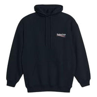 Balenciaga Embroidered Political Campaign Oversized Hoodie 'Black White' 620947TKVI91070