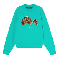 Palm Angels SS22 Leopard Bear Crewneck 'Forest Green Brown' PMBA026S22FLE0075760