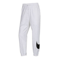 (WMNS) Nike Sportswear Swoosh Logo Printing Woven Sports Trousers White CJ3777-100