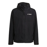 adidas Solid Color Brand Logo Printing hooded Long Sleeves Jacket Black GI7296