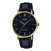 CASIO DRESS Large Gold Black quartz Watch Navy Blue Dark Blue Analog LTP-VT01GL-1B